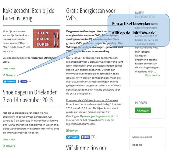 scr 101 artikel bewerken